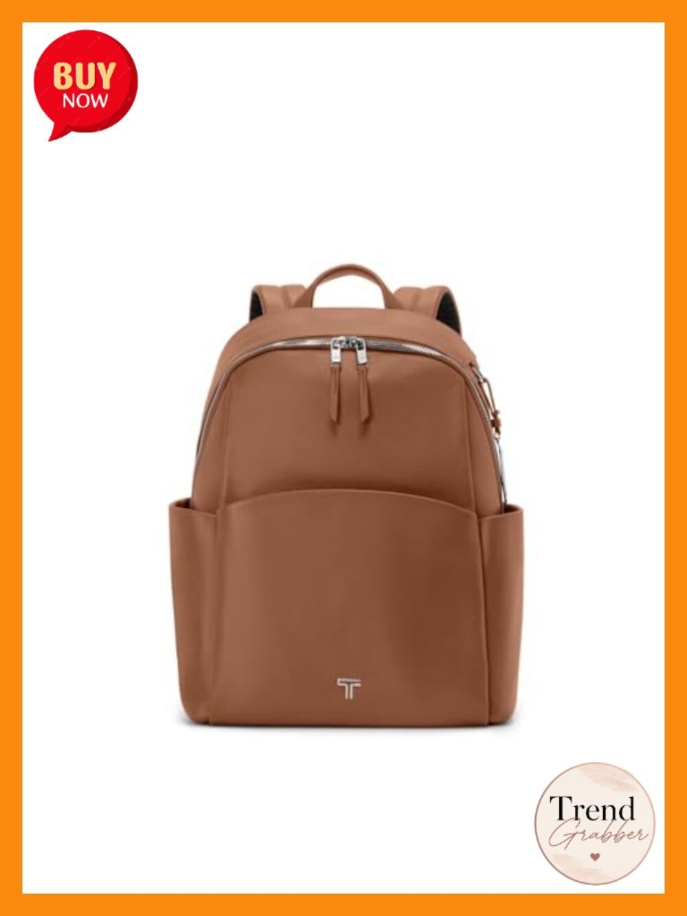 Premium Leather Women's Backpack with Detachable Pouch, Fits 15" Laptop